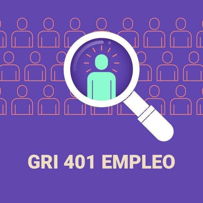 lupa sobre presonas y texto gri 401 empleo