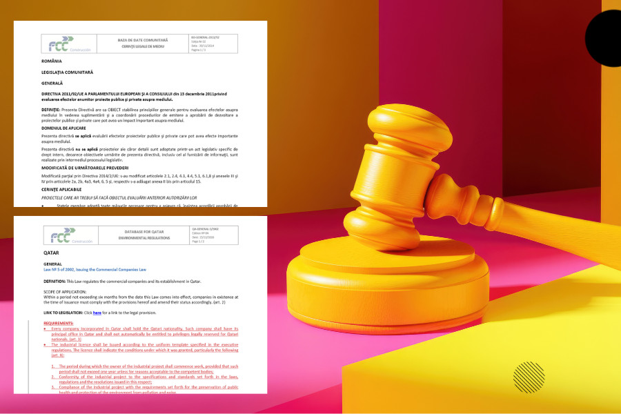 Desarrollo y actualización de la Base de Datos de Legislación Ambiental de FCC Construcción